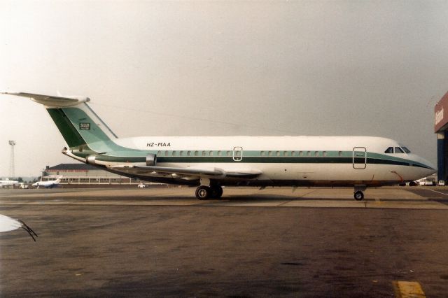 British Aerospace BAC-111 One-Eleven (HZ-MAA) - Seen here in Jul-84.  Registered as such for Sheikh Al Amoudi from Oct-79 to Jun-93 when it became HZ-ABM2.