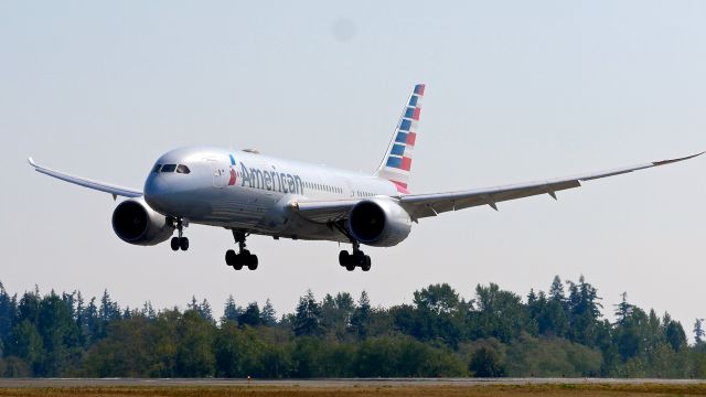 Boeing 787-8 (N800AN) - AAL9655 on final to Rwy 34L to complete a ferry flight from ORD on 9.5.18. (ln 241 / cn 40618). The aircraft will undergo maintenance at ATS.