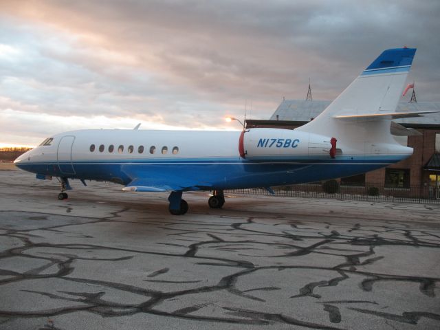 N175BC — - Falcon 2000 N175BC on the flight ramp at KTHV at dawn