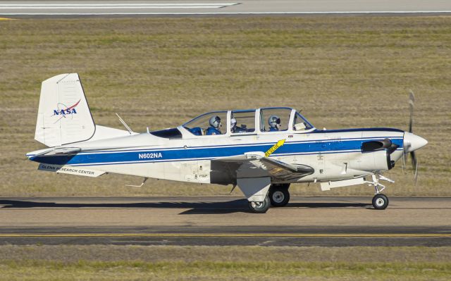 Beechcraft Mentor (N602NA) - Excellent surprise visitor following NASA's PC-12 N990AG. Bucket list plane checked off!