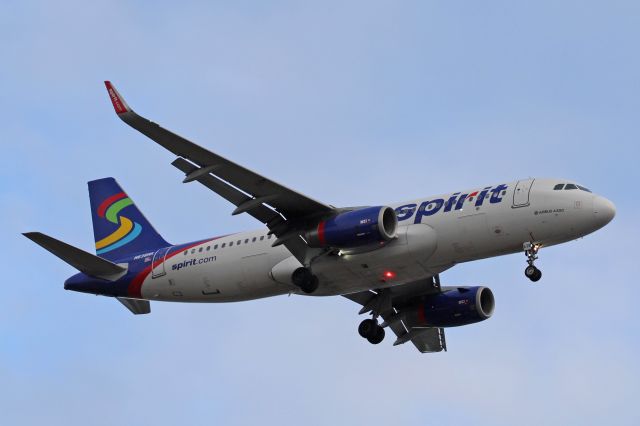 Airbus A320 (N638NK) - N683NK, a Spirit A320, on short-final for RWY 24R on 24 Jan 2020.