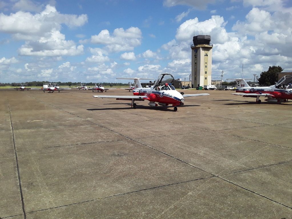 SNOWBIRDS — - Snowbirds refueling at KGWO on their way to the Atlanta airshow where aircraft 5 was lost.