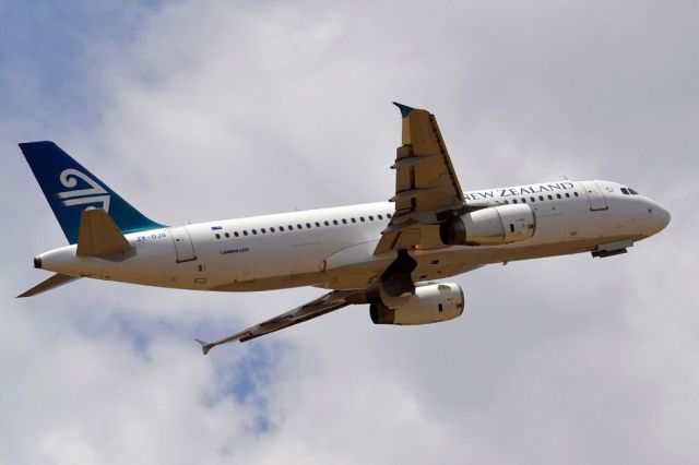 Airbus A320 (ZK-OJG) - Getting airborne off runway 23 and heading home to Auckland, New Zealand. Saturday 1st December 2012.