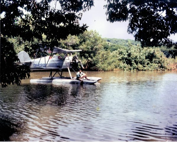 OB-CPO — - 1933 WACO UBF ON 1930 EDO FLOATS.  SHOT TAKEN DURING MAKING OF RAIDERS OF THE LOST ARK.  JOCK ON FLOAT. THIS IS NOT A MOVIE OWNED OR RESTRICTED PHOTO. SHOT TAKEN ON THE ISLAND OF KAUAI NEAR LIHUE AIRPORT. REGISTRATION OB-CPO?