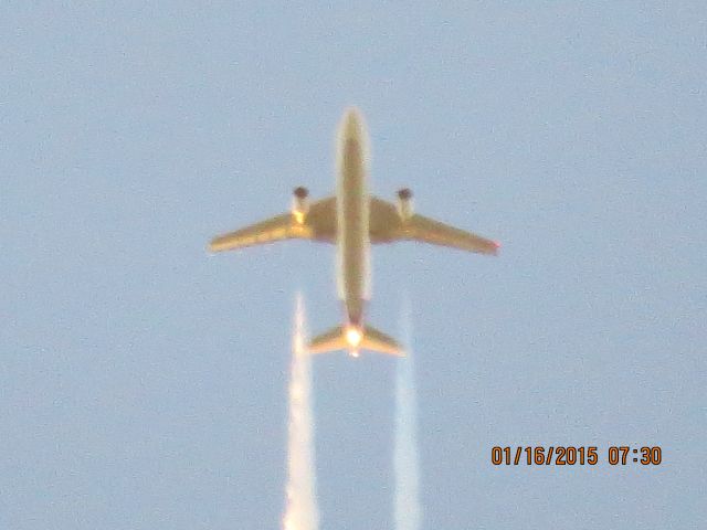 Airbus A300F4-600 (N717FD) - FedEx flight 1586 from MEM to SLC over Southeastern Kansas at 36,000 feet.