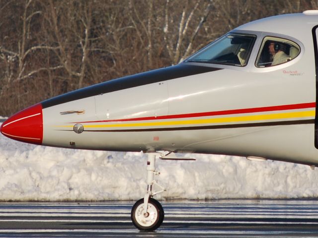 Beechcraft Premier 1 (N6JR) - Jack Roush at the controls, taxiing in after landing on runway 02 at Concord Regional Airport - 3/2/09