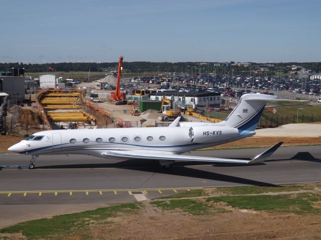 Gulfstream Aerospace Gulfstream G650 (HS-KVS) - Seen at Luton Airport about to do an Engine ground check. 