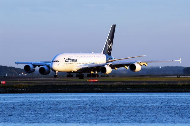 Airbus A380-800 (D-AIMK) - IAD weather diversion to BOS. 