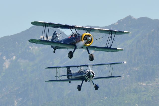 Boeing PT-17 Kaydet (OE-AMM) - Wolfgangsee, D-ECSO behind