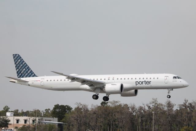 EMBRAER ERJ-190-400 (C-GZQE) - Porter Flight 569 arrives on Runway 6 at Southwest Florida International Airport following flight from Montréal–Trudeau International Airport