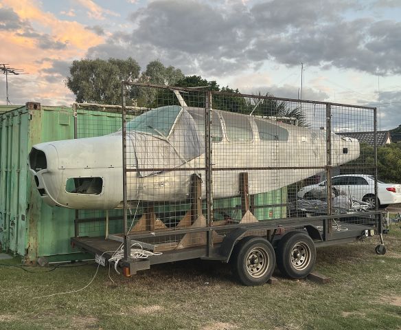 Beechcraft 35 Bonanza (VH-ILJ) - Getting ready for transport