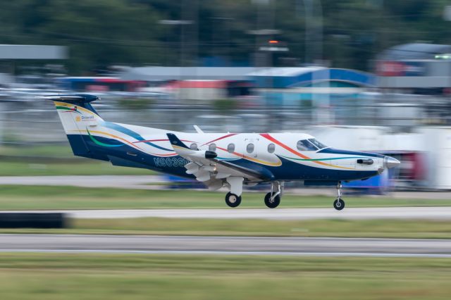 Pilatus PC-12 (N903SM) - A PC-12 owned by the Driscoll Children's Hospital, lands at Hobby after its flight from Corpus Christi the morning of 30 Sep 2021