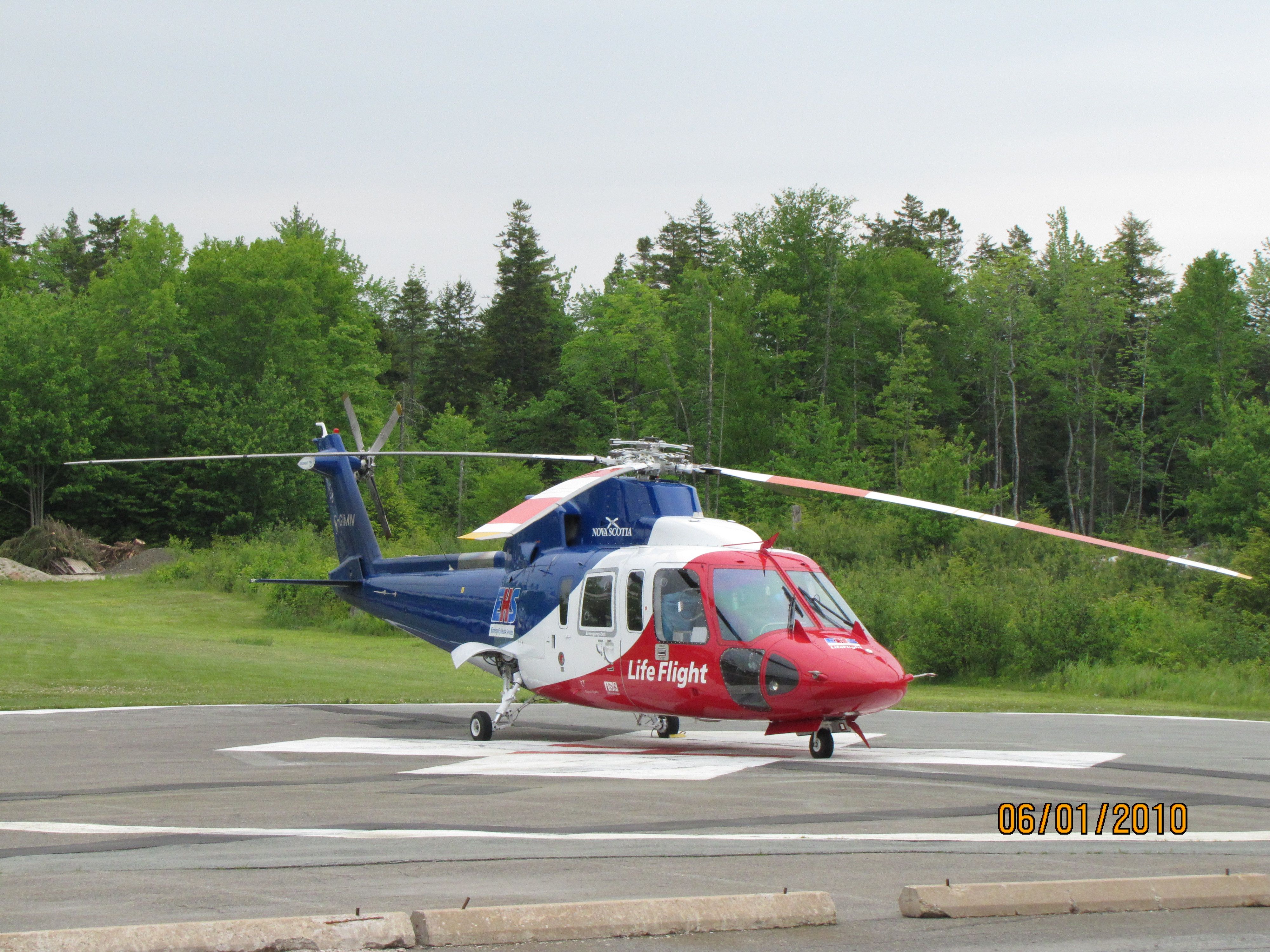 C-GIMN — - Parked on helipad at Bridgwater Hospital, Bridgewater NS