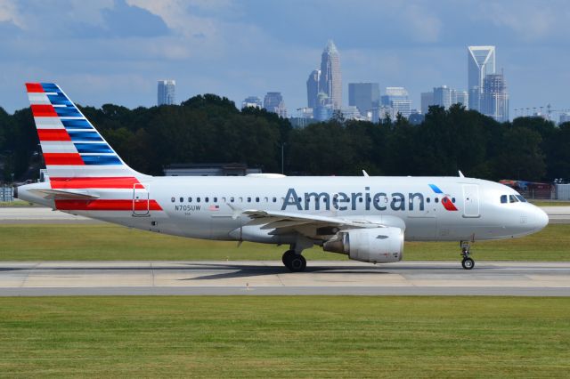 Airbus A319 (N705UW) - departing KCLT - 10/8/18
