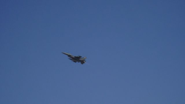 — — - F-16 from 144th Fighter Wing, Takeoff Rwy.30  Leaving Wings Over Long Beach Event.