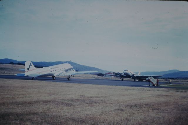 Douglas DC-3 (VH-SBL) - Two Forrestair DC3s loading fish for the Melbourne markets, circa 1978