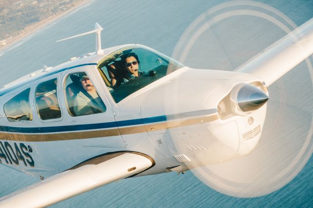 Beechcraft Bonanza (33) (N4104S) - Evening photoshoot over Santa Cruz, California.br /br /Want to buy this beautiful Bonanza? It's for sale!br /br /https://www.trade-a-plane.com/search?category_level1=Single+Engine+Piston&make=BEECHCRAFT&model=F33A+BONANZA&listing_id=2403657&s-type=aircraft