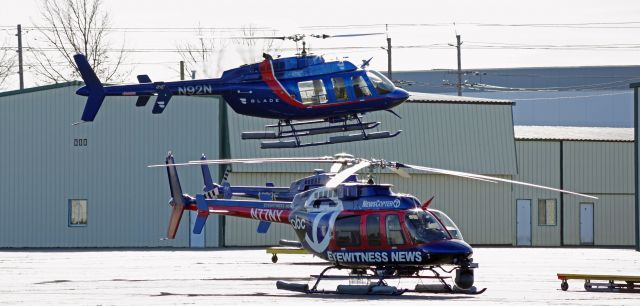 Bell 407 (N92N) - LINDEN AIRPORT-LINDEN, NEW JERSEY, USA-JANUARY 21, 2022: A helicopter operated for the Blade Company is seen shortly before landing at Linden Airport.