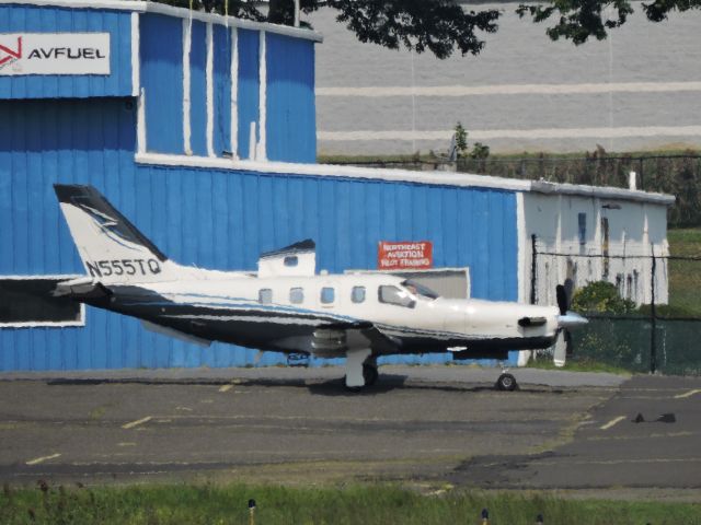 Socata TBM-850 (N555TQ) - Shown here in the Summer of 2015 is this Socata Aircraft resting on the Tarmac. 