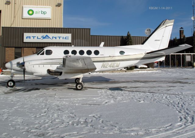 Beechcraft King Air 100 (N24EM) - Winter operation at Binghampton NY. CFM (Corporate Flight Management) has 3 x King Air 100, 2 x Phenom 100 and 2 x Citation V available for charter in the New York metropolitan area KDXR KHPN KTEB KBDR  a rel=nofollow href=www.FLYCFM.COMwww.FLYCFM.COM/a