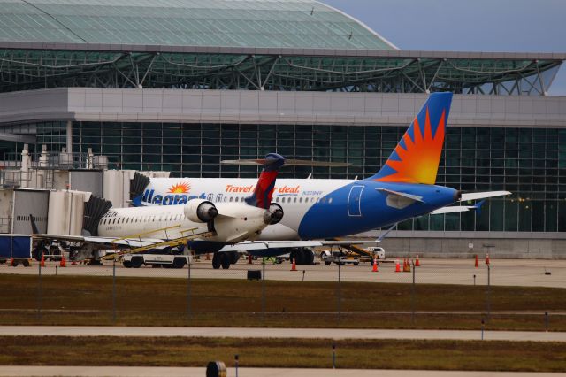 Airbus A319 (N329NV) - Was at observation area looking for Snowy Owls. Nothing but these steel winged birds