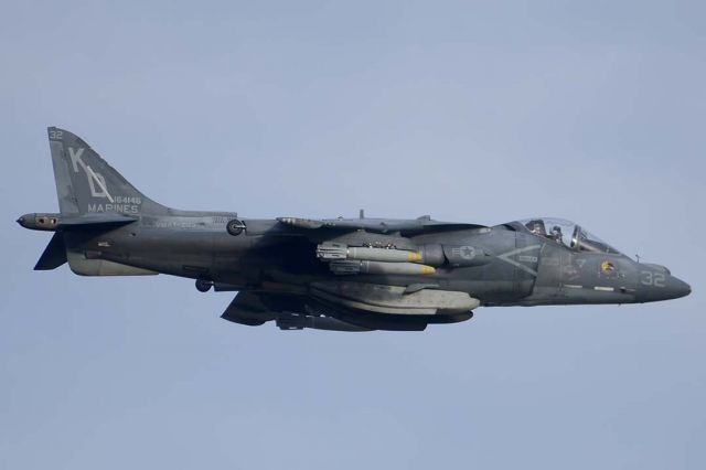 16-4146 — - McDonnell-Douglas AV-8B Harrier BuNo 164146 modex 32 of VMAT-203 Hawks at MCAS Yuma on February 19, 2015.