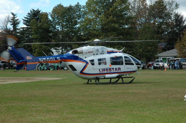 KAWASAKI EC-145 (N586LS) - Lifting off from a PR event in Waterford, PA.