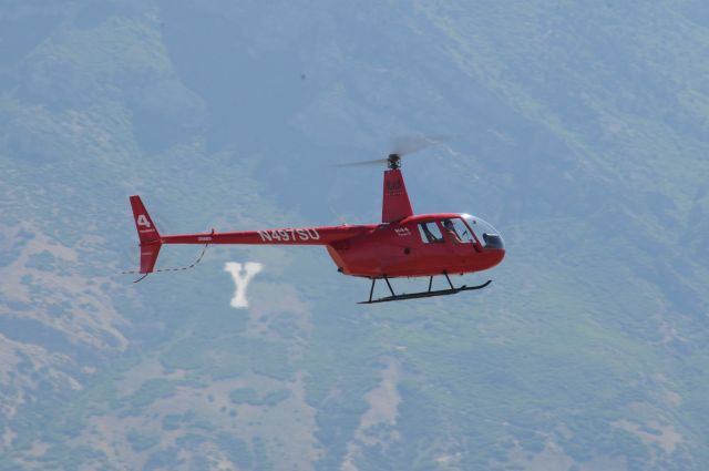 Robinson R-44 (N497SU) - Here’s one of SUU’s helicopters doing approaches on Runway 13. And next to iconic “Y” Mountain. br /Best viewed in full! 