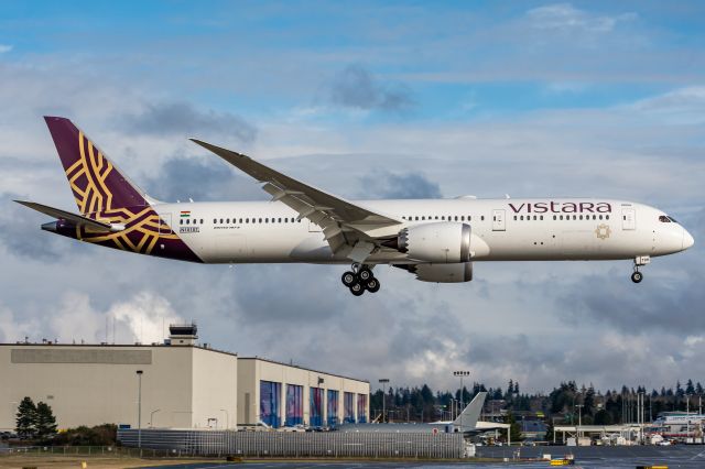 Boeing 787-8 (N10187) - Vistara 787-9 Dreamliner on final to Paine Field 28 Jan 2021