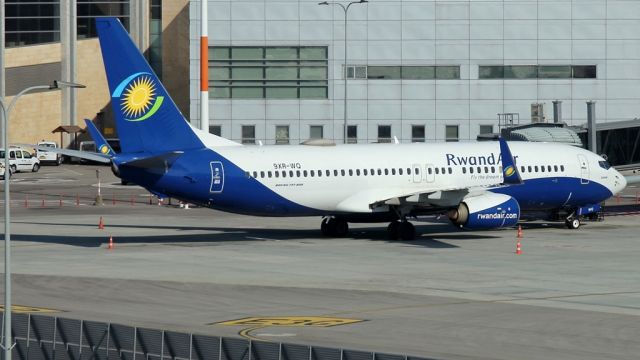 Boeing 737-800 (9XR-WQ) - 11/01/2020: Docked at the gate after flight from Kigali, Rwanda.