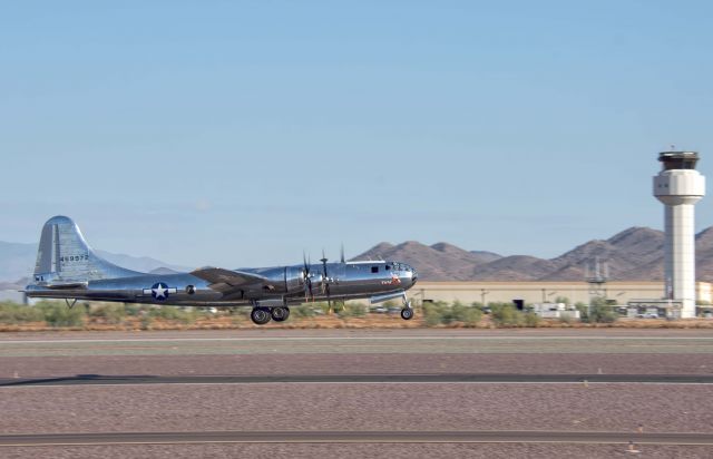 Boeing B-29 Superfortress (N69972) - Boeing B-29 "Doc" on takeoff at Phoenix Deer Valley Airport on 9/18/19