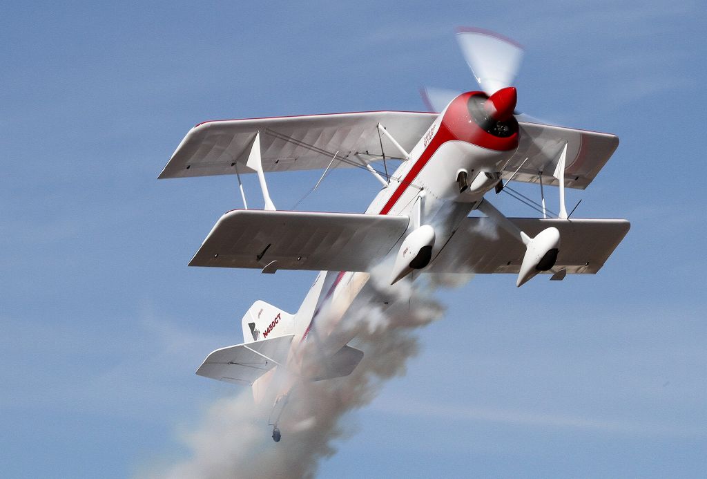 N450CT — - Pitts Monster Take-off with smoke at Coolidge, AZ