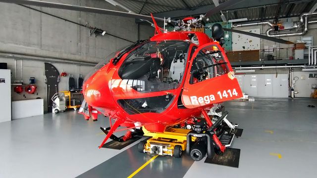 KAWASAKI EC-145 (HB-ZQJ) - 2018 Airbus Helicopters H145 (MBB-BK117 D-2), REGA, Dübendorf ("Rega 1 - Zurich" base), Switzerland, Dec, 2023