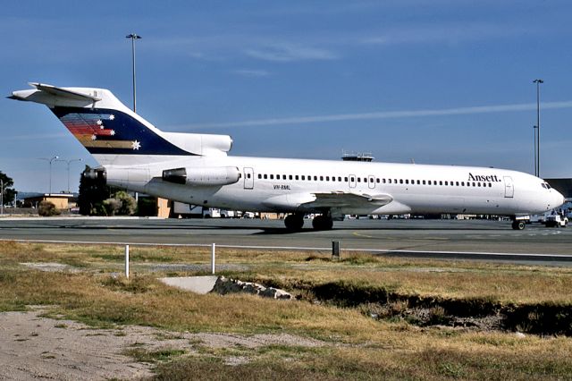 VH-RML — - ANSETT AIRLINES - BOEING 727-277 - REG : VH-RML (CN 21480/1352) - ADELAIDE INTERNATIONAL AIRPORT SA. AUSTRALIA - YPAD 6/2/1988 35MM SLIDE CONVERSION USING A LIGHTBOX AND A NIKON L810 DIGITAL CAMERA IN THE MACRO MODE.