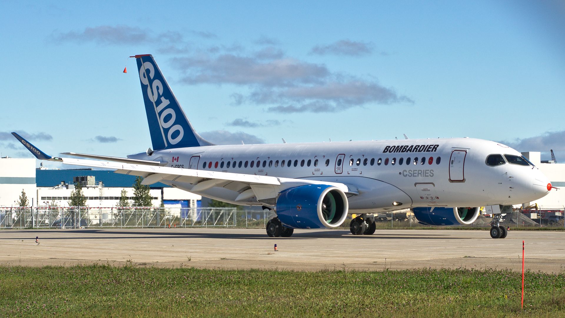 Bombardier CS100 (C-FBCS) - Bombardier CS100 departing for First Flight