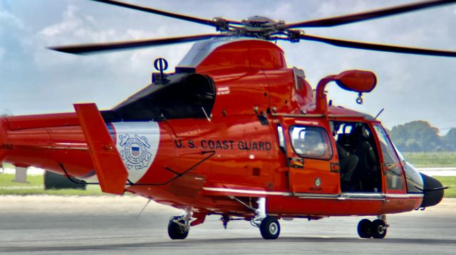 VOUGHT SA-366 Panther 800 (N6586) - 6586, of USCG Air Station Miami, getting ready to depart KHUF on its way back to home after spending the summer in Chicago. br /br /This aircraft is an Aérospatiale MH-65E Dolphin, SN 6285, owned/operated by the United States Coast Guard. br /br /9/7/22