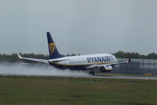 Boeing 737-800 (EI-EBG) - A Ryanair B737-800 taking off  on runway 22 at London Stansted Airport.br /br /Location: London Stansted Airport.br /Date: 12.10.22 (dd/mm/yy).