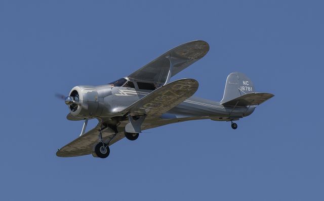 Beechcraft Staggerwing (N18781) - Runway 20R arrival @KDPA.