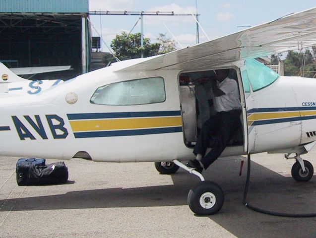 Cessna Centurion (ZS-AVB) - Filling the ferry tank for the 1,700NM non-stop flight to Lanseria, South Africa.