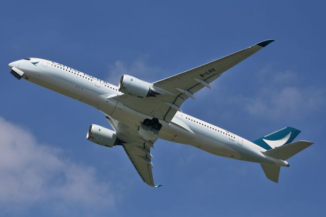 Airbus A350-900 (B-LRX) - CPA216 climbing out at the start of the flight back to HKG