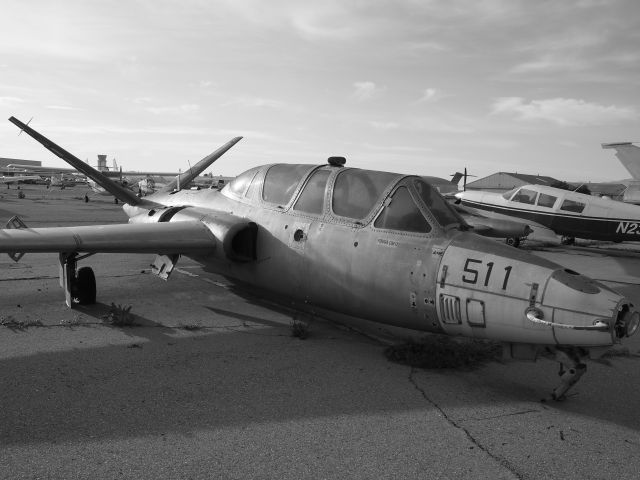 — — - Old trainer plane Fouga at Chino airport