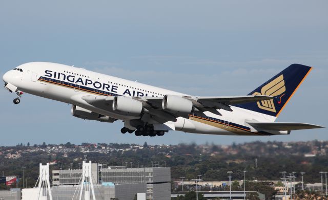 Airbus A380-800 (9V-SKN) - Climbing From Rwy 34L