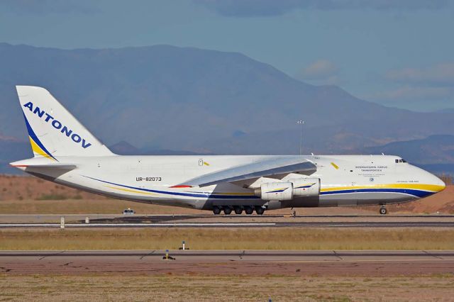 Antonov An-124 Ruslan (UR-82073) - Antonov Design Bureau An-124-100M UR82073 visited Phoenix-Mesa Gateway Airport, Arizona on December 4 and 5, 2019 to pick up four Boeing AH-64E Apache helicopters for the Indian Air Force.