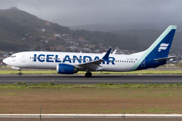 Boeing 737 MAX 8 (TF-ICR) - diverted from Tenerife South. Due to strong windsbr /br /Tenerife Norte - Los Rodeos (TFN / GCXO) - Spainbr /br /Photo taken: April 9, 2024br /br /Operator: Icelandairbr /Type: Boeing 737-8 MAXbr /Registration: TF-ICRbr /Serial: 44362/8002br / br /Category: Civil Aircraft - Airliner
