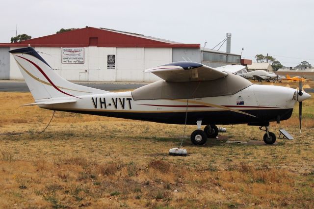Cessna Centurion (VH-VVT) - Blue Demon Aviation visible in the Background.