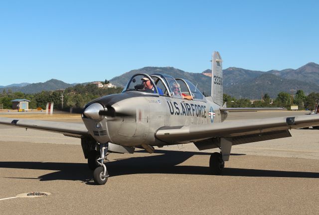 Beechcraft Mentor (N4WL) - KO85 - T-34 "Mentor" (53-3366) rolling to the runway for another tour flight and high speed fly-by. This is the workhorse of the Fathers Day 2017 Airshow and Fly-In with many rides and low level passes at speed and airshow peel off and climb out delighting the crowd. click full