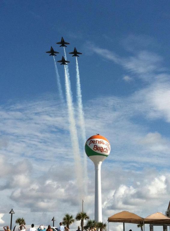 USNAVY — - The Blue Angels flying over Pensacola Beach, Florida.