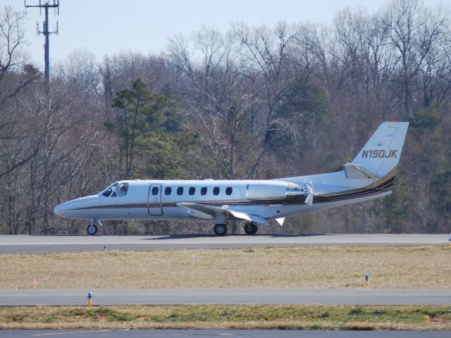 Cessna Citation V (N190JK) - PCH AVIATION LLC arriving on runway 2 at KJQF - 2/23/09