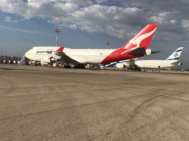 Boeing 747-200 (VH-OEE) - Quantas B747 400ER landed at BGN airport. br /Jerusalem being part of an exclusive chartered world tour around the globe. https://simpleflying.com/qantas-around-the-world/