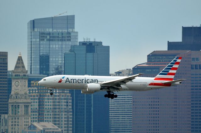 N760AN — - American 109 Heavy arriving from London Heathrow with the Boston Skyline 